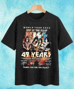 Kiss Band Signatures Thank You For The Memories World Tour 2022 T-Shirt
