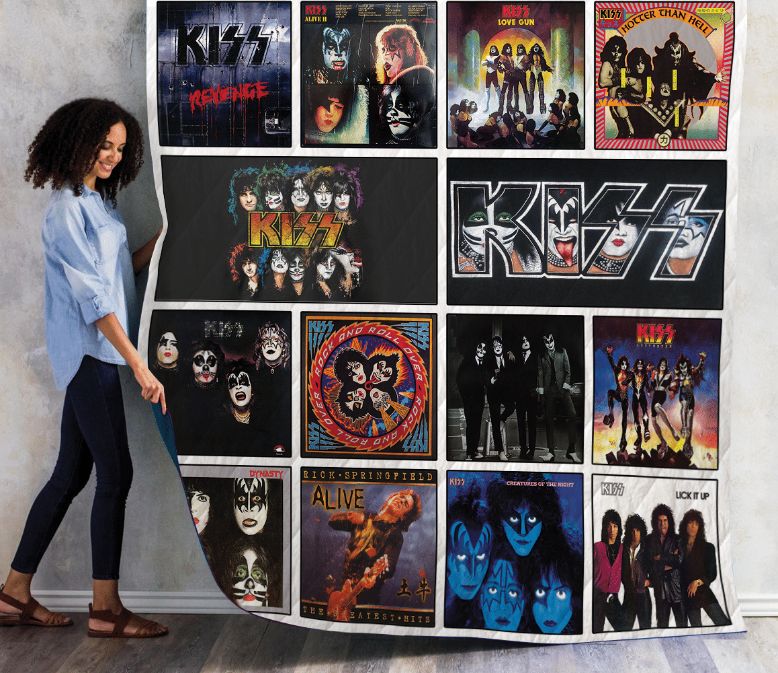 Kiss Love Gun Quilt Blanket Bedding Set for Home Décor