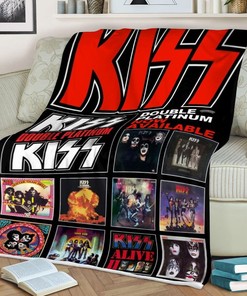 Kiss Music Band Gift, Kiss Music Band Album Collage Gift For Fan Comfy Throw Blanket Gift
