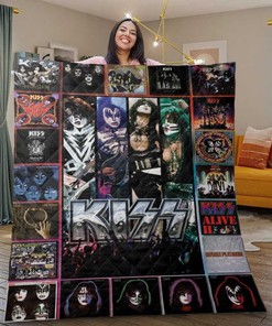 Kiss Quilt Blanket Bedding Set, Kiss Gift For Fan, Kiss Band Album Collage Duvet Quilt Blanket Bedding Set Bedding Set Quilt Blanket Bedding Set