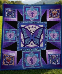 Kisses From Heaven K and Q Patchwork Quilt Blanket Bedding Set