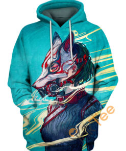 Kitsune Gas Mask Anime Girl Hoodie 3D