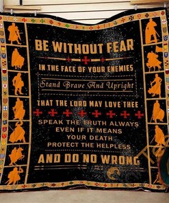 Knight Templar Be Without Fear Quilt Blanket Bedding Set