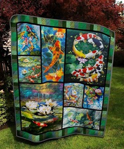 Koi Fish Bs14 2 Quilt Blanket Bedding Set for Home Décor