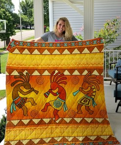 Kokopelli Vintage Pattern Quilt Blanket Bedding Set