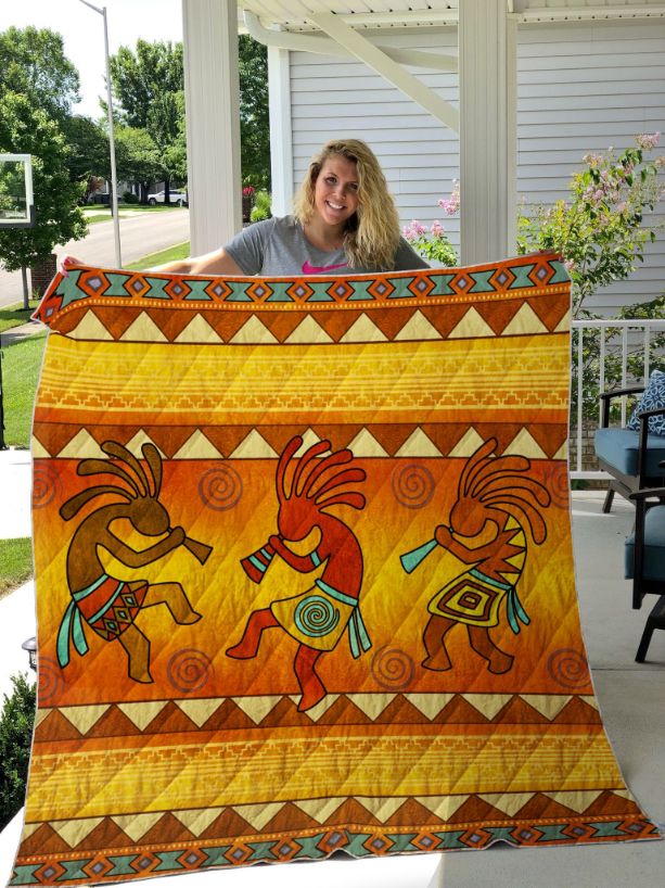 Kokopelli Vintage Pattern Quilt Blanket Bedding Set