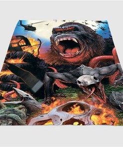Kong Skull Island Animal Sherpa Fleece Blanket Gifts for Family, for Couple