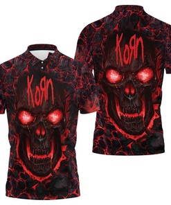 Korn Lava Skull 3d Full Jersey Polo Shirt All Over Print Shirt 3d T-shirt