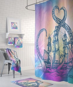 Kraken Octopus Shower Curtain for Bathroom Decor, Home Decor