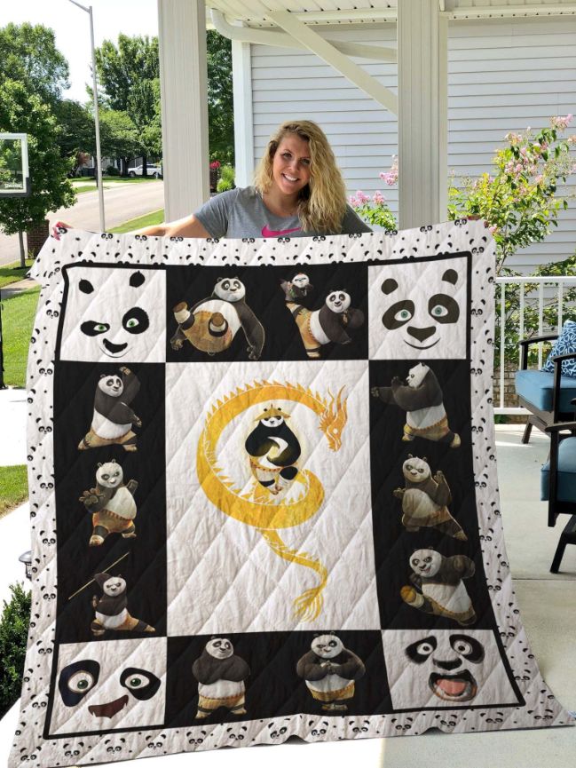 Kung Fu Panda Cute Quilt Blanket Bedding Set for Home Décor