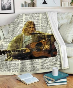 Kurt Cobain Music Lover Sherpa Fleece Blanket Gifts for Family, for Couple