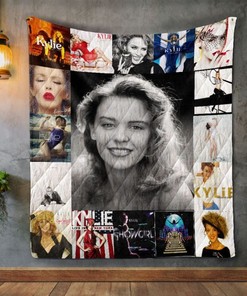 Kylie Minogue Retro Style Album Covers Quilt Blanket