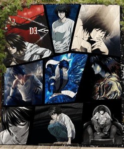 L Death Note Anime Quilt Blanket Bedding Set for Home Décor