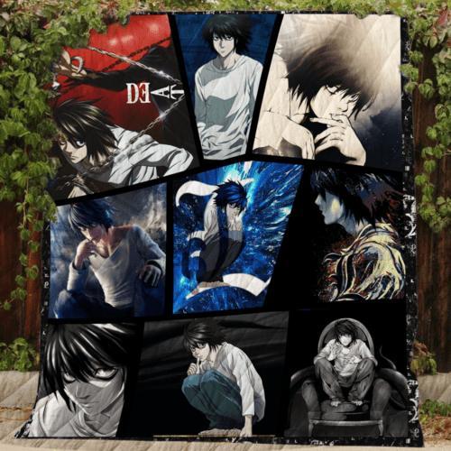 L Death Note Anime Quilt Blanket Bedding Set for Home Décor
