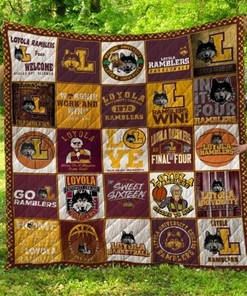 L Ramblers Win Ncaa Loyola Chicago Ramblers Collection Combined Quilt Blanket Bedding Set