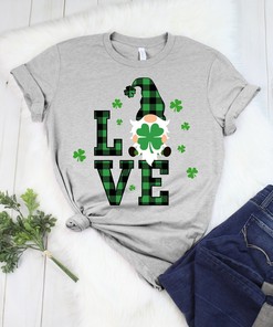 LOVE Patrick Day Gnomes Shirt, St. Patricks Day Shirt, Shamrock Lucky Lips, Four Leaf Clover, Shamrock Shirts, Patrick's Day, Irish Tshirt