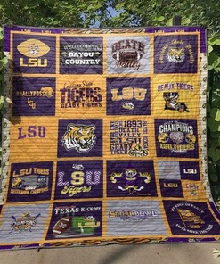LSU Geaux Tigers Quilt Blanket Bedding Set for Home Décor
