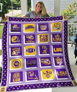 LSU Tigers Forever Quilt Blanket Bedding Set Gifts for Fans