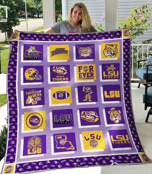 LSU Tigers Forever Quilt Blanket Bedding Set Gifts for Fans