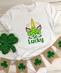 LUCKY Unicorn Shirt, Patrick Day Gnomes Shirt, St. Patricks Day Shirt, Shamrock Lucky Lips, Four Leaf Clover, Shamrock, Irish Shirt