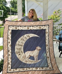 Labrador I Love You To The Moon And Back Quilt Blanket Bedding Set