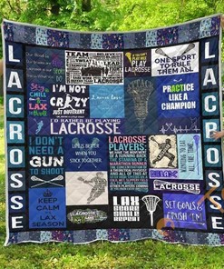 Lacrosse Boy Quilt Blanket Bedding Set