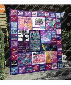 Lacrosse Chicks With Sticks Are Tough Quilt Blanket Bedding Set