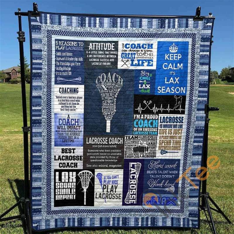 Lacrosse Coach Quilt Blanket Bedding Set