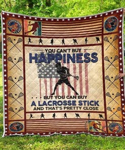 Lacrosse Enthusiast Personalized Quilt Blanket Bedding Set w/2 Pillowcases