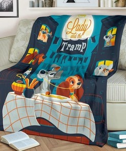 Lady And The Tramp Best Seller Fleece Blanket Gift For Fan, Quilt Blanket Bedding Set Gift