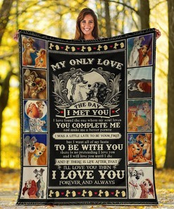 Lady And The Tramp My Only Love The Day I Met You Sherpa Fleece Blanket Gifts for Family, for Couple
