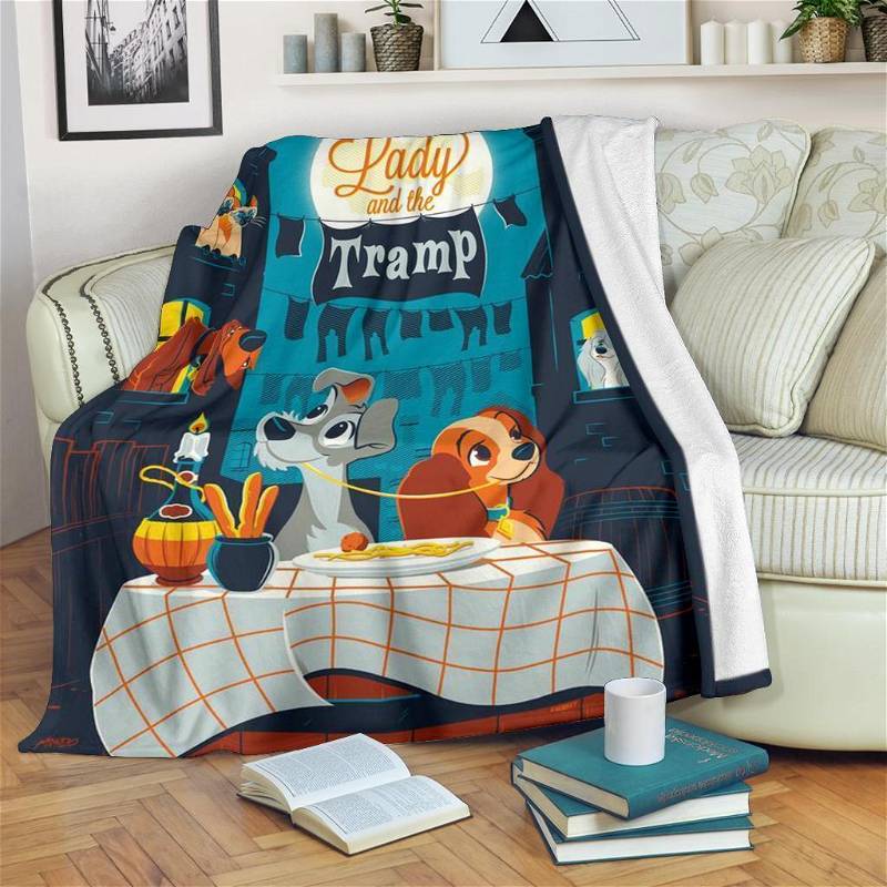 Lady And The Tramp Sherpa Fleece Blanket Funny Gift