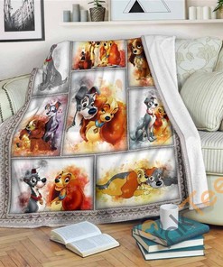 Lady And The Tramp Sherpa Fleece Blanket Gifts for Family, for Couple