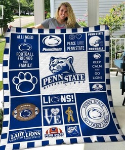 Lady Lions Ncaa Penn State Nittany Lions Love Quilt Blanket Bedding Set