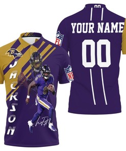 Lamar Jackson Baltimore Ravens Personalized 3D All Over Print Polo Shirt