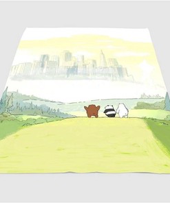 Landscape We Bare Bears Sherpa Fleece Blanket Gifts for Family, for Couple