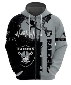 Las Vegas Raiders Hoodie 3D Zip Hoodie