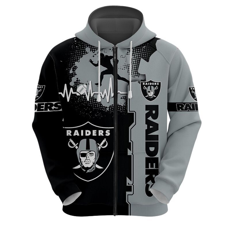 Las Vegas Raiders Hoodie 3D Zip Hoodie