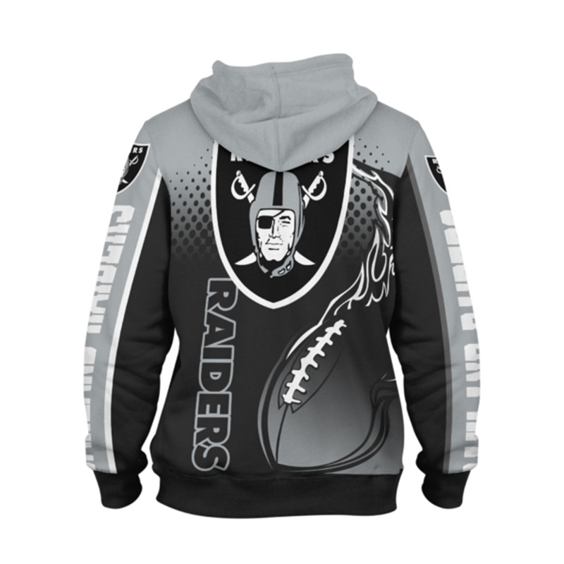 Las Vegas Raiders Hoodie 3D Zip Hoodie Cute Flame Balls Graphic Gifts for Fans - Image 2