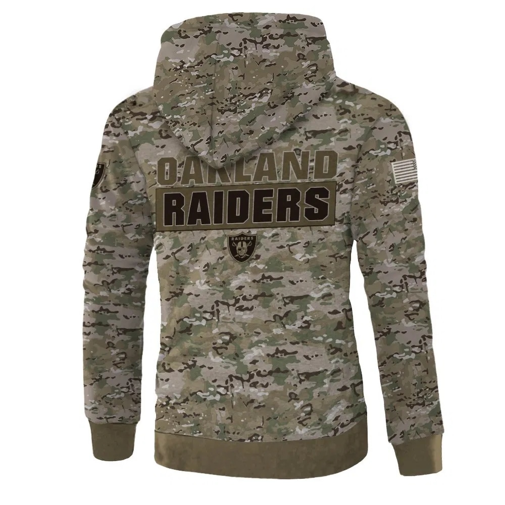 Las Vegas Raiders Hoodie Army Graphic Zip Hoodie Pullover Gift for Fans - Image 3