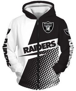 Las Vegas Raiders Hoodie Long Sleeve Zip Hoodie for Fan