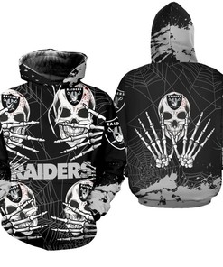 Las Vegas Raiders Hoodie Skull for Halloween Graphic