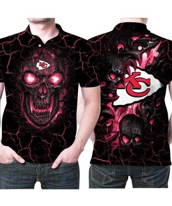 Lava Skull Kansas City Chiefs Nfl American Football Team Logo 3d Designed Allover Gift For Chiefs Fans Polo Shirt All Over Print Shirt 3d T-shirt