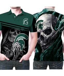 Lava Skull Michigan State Spartans Football Nfl American Team Logo Gift For Michigan State Spartans Fans Polo Shirt All Over Print Shirt 3d T-shirt