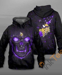 Lava Skull Minnesota Vikings Hoodie 3d