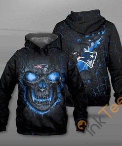 Lava Skull New England Patriots Hoodie 3d