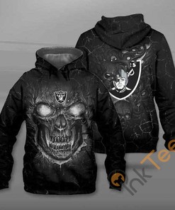 Lava Skull Oakland Raiders Nfl Fan Hoodie 3d
