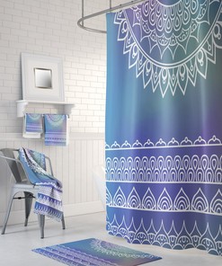Lavender Gradient Boho Shower Curtain With Optional Towels And Bath