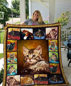 Lazy Cat Perfect Gifts For Cat Lover Quilt Blanket Bedding Set