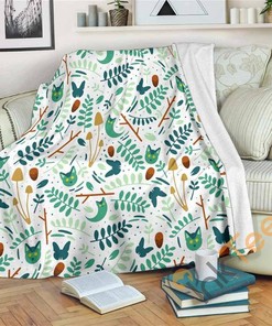Leaf Sherpa Fleece Blanket Gifts for Family, for Couple